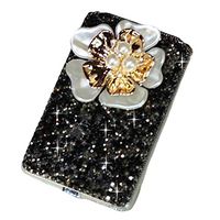 Black Rhinestone Cigarette Case Bling Bling Cigarette Box Women Cigarette Holder