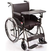 ChenCheng Wheelchair Foldable Solid tire Soft seat with Dining Table Full Steel Tube Reinforcement Old Age Step Wheelchair Medical Supplies