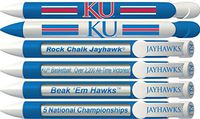 Greeting Pen College Pens- Kansas Jayhawks Braggin' Rights Rotating Message 6 Pen Set 20518
