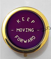 BlackKey Keep Moving Forward Quote 3-Compartment Decorative Pocket Gift Box Case Organizer for Pill, Color 2 -553