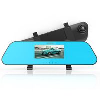 MERRILL Dash Cam 4.3" 1080P 12 Mega Pixel Rear View Mirror with Parking Monitor, G-Sensor,16G SD Card