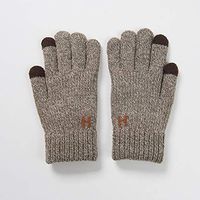 Yjdr Winter Cold Weather Super Warm Cozy Wool Knit Thick Fleece Lined Gloves Mittens Knitted Plus Velvet Thick Warm Gloves (Color : Light Coffee)