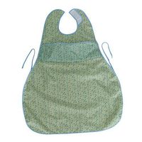 Washable Adult Saliva Towel Elderly Bib with Catch Pocket Eating Aid Apron - Green