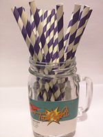 Purple Candy Striped, Vintage Paper Drinking Straws 25 ct. - Twilight Parties