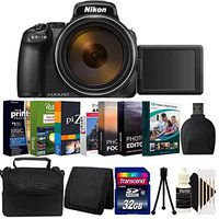 Nikon COOLPIX P1000 16.7MP 125x Zoom Digital Camera Black with Flexible LCD and Optical Viewfinder + Top Bundle