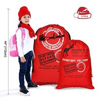 MissShorthair Santa Sack Personalized Cotton Christmas Bag for Gifts with Drawstring