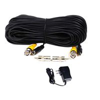 VideoSecu 50ft Feet Security Camera Video Power BNC RCA Extension Cable Wire and 12V DC 500mA Power Supply for CCTV DVR Home Surveillance System CBV50 MHT