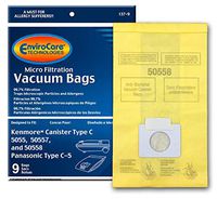 EnviroCare Replacement Micro Filtration Vacuum Cleaner Dust Bags for Kenmore Canister Type C or Q 50555, 50558, 50557 and Panasonic Type C-5 9 Pack