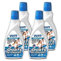Win Sports Detergent - Active Fresh (Blue) 4 Bottles - Specially Formulated for Sweaty Workout Clothes - Removes Odor from Running Gym and Activewear Apparel and Football Hockey Uniforms