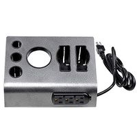 Selva Complete Heat Resistant Salon Appliance Holder Electric Socket with Power Cord | Circle Blow Dryer Two Flat Iron Holders | Organize All Hair Tool in One Place | Heavy Duty Steel 3 Plug Outlet