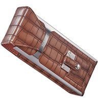 Personalized Visol Alton Leather Cigar Case, Cigar Cutter and Flask Travel Set