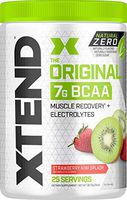 XTEND Natural Zero BCAA Powder Strawberry Kiwi | Free of Artificial Sweeteners, Flavors, and Chemical Dyes | Post Workout Drink with Amino Acids | 7g BCAAs for Men & Women | 25 Servings