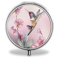 Pill Organizer/Case - MLONE Small Stainless Steel 3X Medicine Case Box for Travelling/Pocket/Daily Needs Moisture-Proof Sealed Pill Box Case/Jewelry Storage Box (with Mirror)