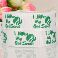 10 Yards7/8"22mm girl scout sign cartoon Printed Gift Grosgrain Ribbon