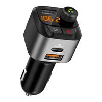 Pamyvia- (Upgraded) Bluetooth FM Transmitter for Car, Wireless Audio Adapter, Car Charger with USB-C PD3.0 & Quick Charge 3.0 Port, Bluetooth 5.0, Bass Booster, 3 USB Ports，U Disk, Hands-Free Calling