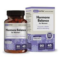 Hormone Balance for Women by DailyNutra - Natural Mood Supplement - PMS Relief and Menopause Support | Featuring Clinically Studied KSM-66 Ashwagandha (90 Capsules)