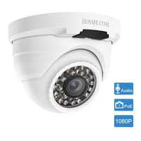 IP Security Camera 1080P, HOSAFE POE Camera (Power Over Ethernet) Outdoor Surveillance Security Camera, Waterproof Night Vision ONVIF Audio Enabled