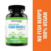 Vegan Omega 3 Supplement - Fish Oil Alternative Source for EPA & DHA Fatty Acids - for Joint Support & Immune System - Heart & Skin + Brain Health Booster - Marine Algal Formula - 120 Softgels