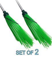 JL Elastik Power Green Broom 55" - Heavy Duty All Purpose Broom[Set of 2]