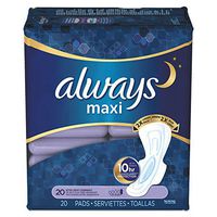 Always 17902 Maxi Pads, Extra Heavy Overnight, 20/Pack, 6 Packs/Carton