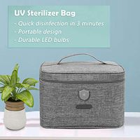 U~V Sterili~zer Bag Dis~Infection Bag, Portable USB Powered LED Underwear Dis~Infection Bag for Toothbrush/Baby Bottle/Beauty Tools/Jewelry