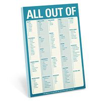 Knock Knock All Out Of Pad Grocery List Note Pad, 6 x 9-inches (Blue)