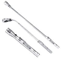 Magnet 3 LED Magnetic Pickup tool, Telescoping Flexible Extensible Led Flashlights,Perfect Mechianic pick-up tools gifts for men, 4 x LR44 Batteries (Included), Silver