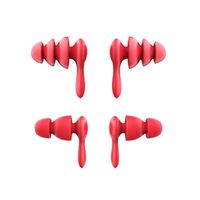 KOqwez33 2 Pairs of Soft Silicone Earplugs, Sound Insulation Travel Noise Cancelling Ear Plugs for Sleeping Snoring Travel Concerts Studying Loud Noise Work Red