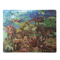 Gleders Cartoon Jurassic Park Kids Jigsaw Puzzle Wooden Jigsaw Puzzles for Children 60 Piece Floor Puzzles Intellectual Game Learning Education Decompression Toys