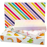 Blue Panda Birthday Gift Boxes with Lids in Small, Medium, Large (24 Pack)