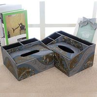 T-ZJHC Multi-Function Tissue Box Desktop Living Room Coffee Table Remote Control, Blue Maple Leaf, Small (20 16.5 9.5 11)