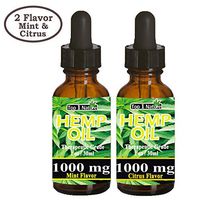 (2-Pack) 1000mg Hemp Oil for Pain & Stress Relief - 1000mg of Pure Hemp Oil - Grown & Made in USA - 100% Natural Hemp Drops - 100% THC Free