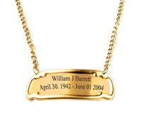 Customized Engraved Brass Name Tag for Cremation Urn, Hanging Name Tag for Adult urn for Human Ashes - (Gold)