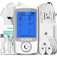 TENS Unit Muscle Stimulator with 8 Electrode Pads, TEC.BEAN 16 Modes Rechargeable Electric Pulse Massager Pain Relief Tens Machine for Back, Neck, Arm, Leg & Knee - FDA Approved for Home Office Sport