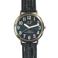 Unisex Low Vision Silver Tone Watch w/Black Face