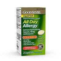 GoodSense All Day Allergy, Cetirizine HCl Tablets 10 mg, Antihistamine for Allergy Relief, 25 Count