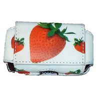 Insulin Pump Carrying Case/Pouch with Belt Clip/Belt Loops with Unique Designs (Small-A660: L3.65" X W2.25" X D1.0")) (Strawberry)