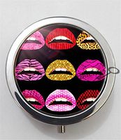 BlackKey Lips Lip 3-Compartment Decorative Pocket Gift Box Case Organizer for Pill, Color 1 -1950