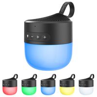 Olafus LED Bluetooth Speaker, Color Changing with Music, IP65 Waterproof Bluetooth 5.0 Speaker with Dimmable Night Mood Lights, Wireless Portable 7W for Indoor Outdoor, 12H Playtime Built-in Mic