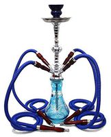 4 hose 20" Blue Hookah shisha nargila bar narguile nargile glass vase wholesale