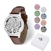 Birthday Gift for Women, Aromatherapy Essential Oil Diffuser Bracelet Jewelry w/ 8 Color Felt Pads, Gift Idea for Girls, Girlfriend, Mom at Birthday, Mother's Day, Boss Day(Maple Leaf)