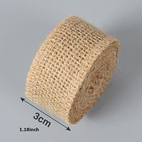 USIX 10 Yards Natrual Jute Burlap Ribbon Roll for Arts Crafts DIY Gift Packing Flower Wrap Wedding Birthday Baby Shower Decoration (C22-13 3CM/1.18inch)