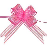 10 Pcs 50mm Organza Ribbon Pull Bows Wedding Party Car Decoration DIY Gift Wrap - Pink Ameesi