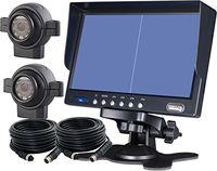 7" Quad/Split Rear View Backup 2 Cameras CCTV System for AG Tractor Forklift RV