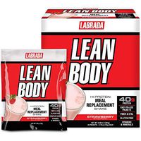 Lean Body MRP All-In-One Strawberry Meal Replacement Shake,  40g Protein, Whey Blend, 8g Healthy Fats EFA's & Fiber, 22 Vitamins and Minerals , No artificial color, Gluten Free, (20 Packets)