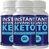 Instant Advanced Keto 3 Bottle Pack Natural Pure Ketones BHB Ketogenic Weight Loss Pills 60 Capsules 800 MG GO BHB Salts to Help Your Body Enter Ketosis More Quickly
