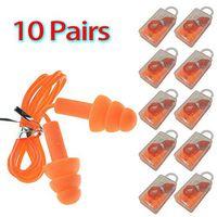PiggiesC Ear Plugs 10 Pairs Orange Silicone Ear Plugs 33dB Anti Noise Hearing Protection