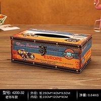 T-ZJHC European Creative Retro Tissue Box Home Room Bedroom Napkin Tray Living Room Coffee Table Storage, Chocolate Color