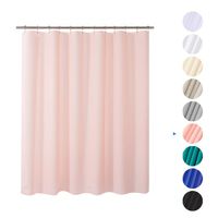 AmazerBath Plastic Shower Curtain, 72" W x 65" H EVA 8G Shower Curtain with Heavy Duty Clear Stones and Grommet Holes, Waterproof Thick Bathroom Plastic Shower Curtains Without Chemical Odor-Pink