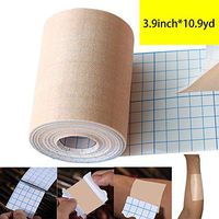 HAMUHA Mesh Breathable Non-Woven Tape Adhesive Bandage Roll Film Dressing Second Skin Healing Protective Adhesive Antibacterial Bandages Flexible Nonwovens (Brown 4in*10.9yd)